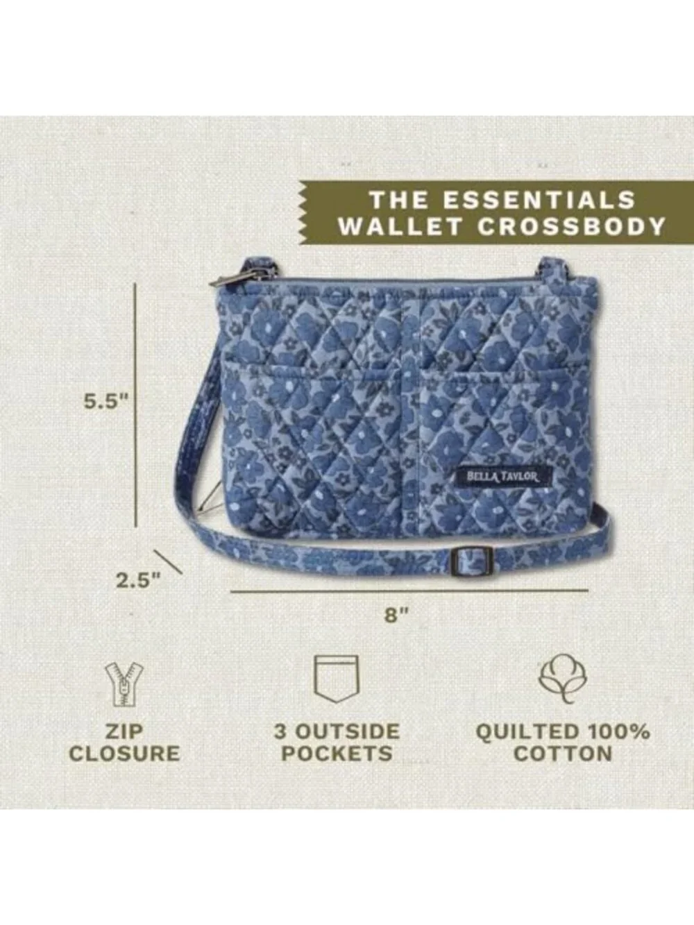 Quilted Crossbody Wallet Handbag for Women | Stylish Essentials Organizer